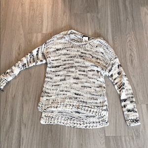 Chunky knit cream and gray sweater